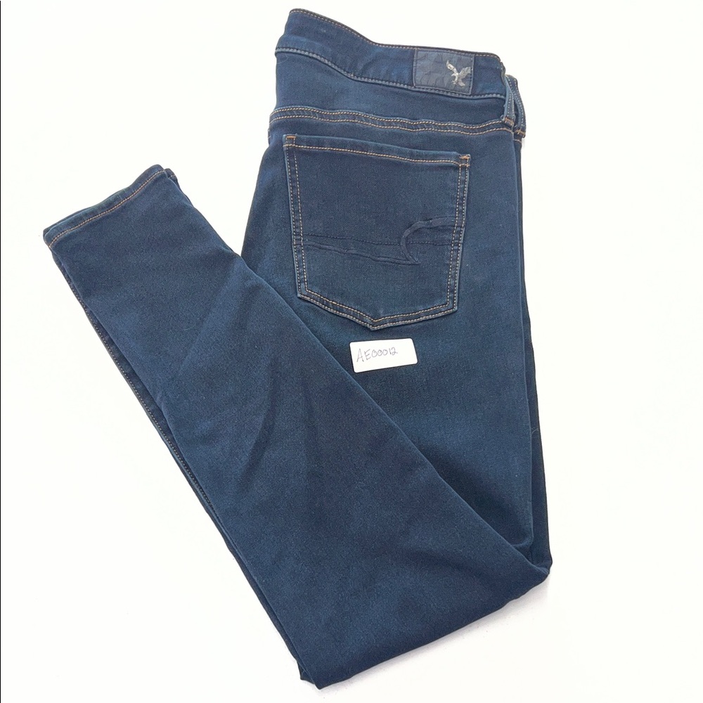 American Eagle Outfitters Women's Dark Blue Skinny Jeans Size 12